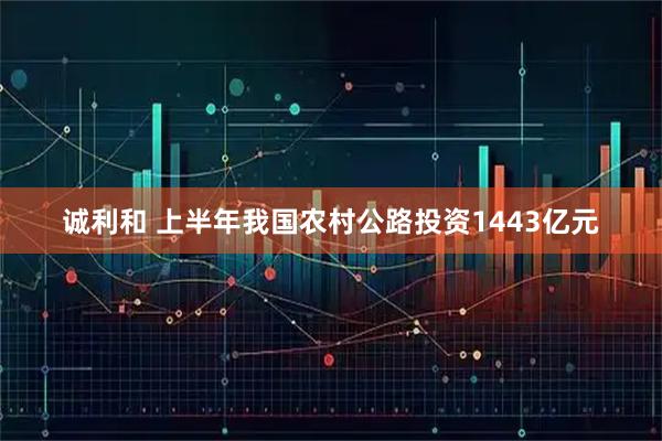 诚利和 上半年我国农村公路投资1443亿元